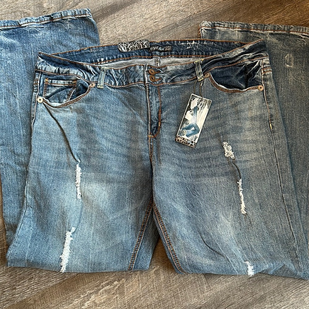 Distressed Blue Boyfriend Jeans